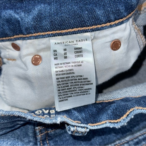 American Eagle Strigid Super High Rise Baggy Straight Jeans Women’s 00 Short - Picture 7 of 7
